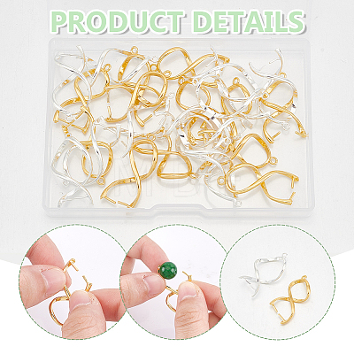 24Pcs 2 Colors Rack Plating Brass Ice Pick Pinch Bails KK-UN0002-55-1