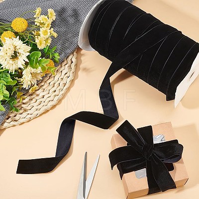 80 Yards Single Face Velvet Ribbon OCOR-WH0078-79C-1