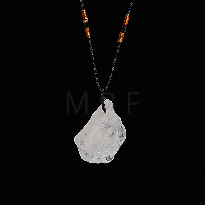 Natural Raw Quartz Crystal Nugget Pendant Necklaces LS-PW-WG79580-01-1
