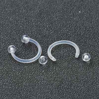 Acrylic Circular/Horseshoe Barbell with Double Round Ball X1-AJEW-P084-04B-1