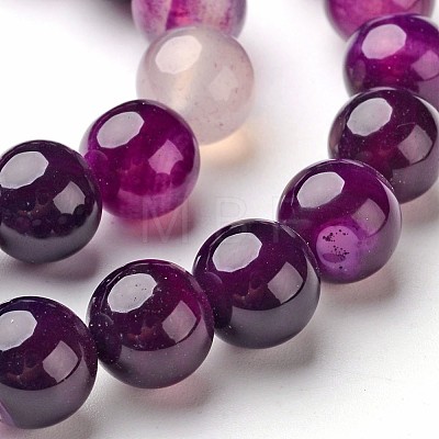 Natural Striped Agate/Banded Agate Beads Strands G-D845-01A-8mm-1