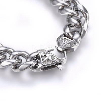 Tarnish Resistant 304 Stainless Steel Curb Chains Bracelets BJEW-E346-30P-1