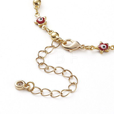 Handmade Brass Enamel Link Chains Jewelry Sets SJEW-JS01164-1