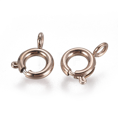 Ion Plating(IP) 304 Stainless Steel Spring Ring Clasps STAS-F224-02RG-B-1
