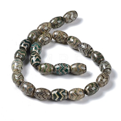 Tibetan Style dZi Beads Strands TDZI-E005-01C-1