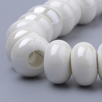 Handmade Porcelain Beads X-PORC-Q219-15x9-F26-1