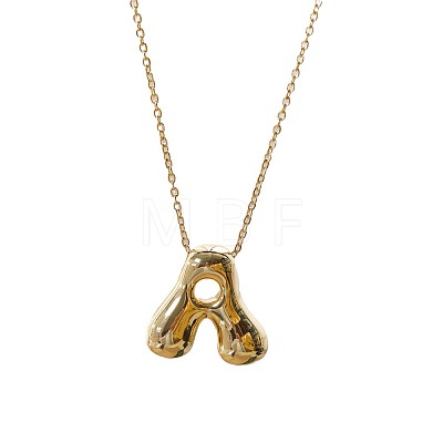 Brass Chunky Initial Pendant Necklaces WG97A63-01-1