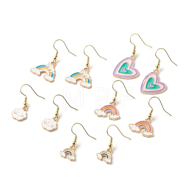 Alloy Enamel Dangle Earrings EJEW-JE04775-1