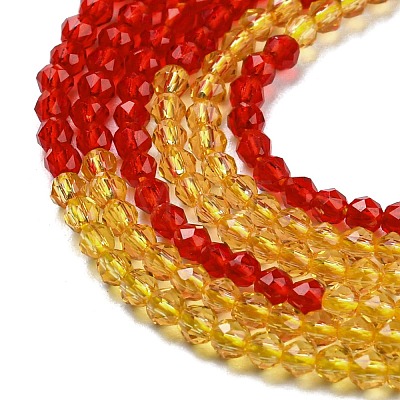 Transparent Gradient Color Glass Beads Strands GLAA-H021-01A-38-1