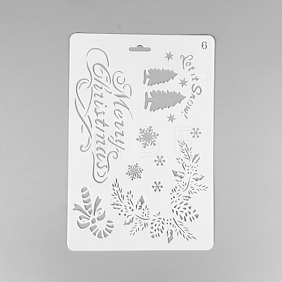 Creative Christmas Plastic Drawing Stencil DIY-L007-06-1