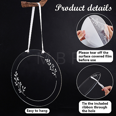 2Pcs Acrylic Clear Big Pendants TACR-GA0001-14E-1
