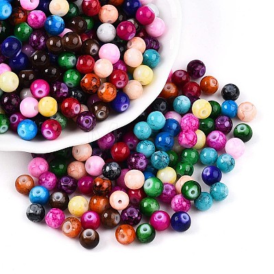 Baking Painted Glass Beads DGLA-S115-6mm-MS-1