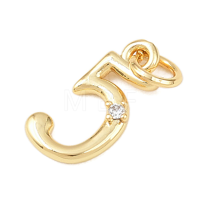 Brass Micro Pave Clear Cubic Zirconia Charms KK-P339-27G-05-1