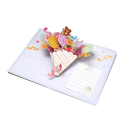 Rectangle 3D Pop-Up Bouquet Paper Greeting Card TH-K001-02C-1