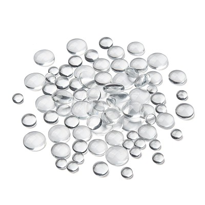 80Pcs 4 Size Transparent Glass Cabochons GGLA-ZZ0001-03-1