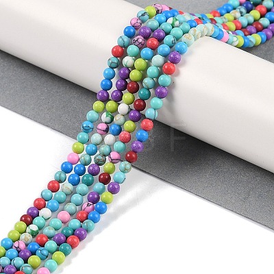 Synthetic Turquoise Beads Strands G-U004-02S-1