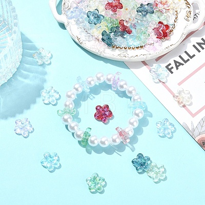 180Pcs 9 Colors Baking Paint Transparent Glass Beads DGLA-YW0001-69-1