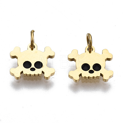 316 Surgical Stainless Steel Enamel Charms STAS-S116-355G-1