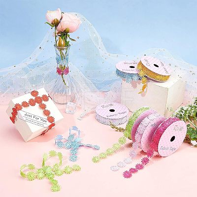 Glitter Powder Polyester Ribbons SRIB-FH0001-01-1