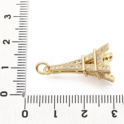 Brass Micro Pave Cubic Zirconia Pendants X-KK-N268-04G-1