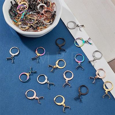  45Pcs 5 Colors 304 Stainless Steel Leverback Earring Finding STAS-NB0001-74-1