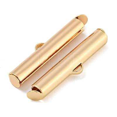 Brass Slide On End Clasp Tubes KK-N254-119G-04-1