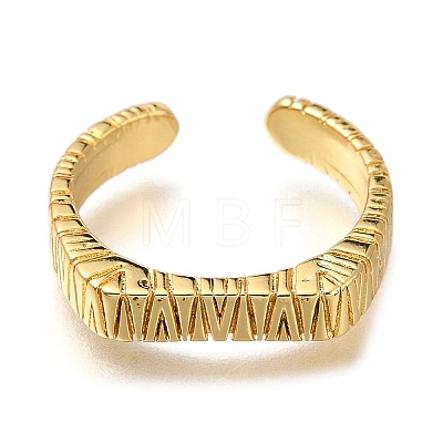 Rack Plating Brass Open Cuff Rings for Women RJEW-M022-05G-1