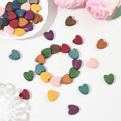45Pcs 9 Colors Painted Natural Wood Beads WOOD-YW0002-03-1