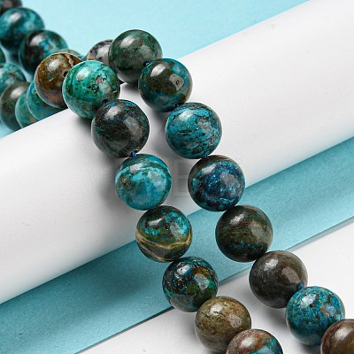 Natural Chrysocolla Beads Strands G-P503-6MM-05-1