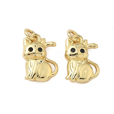 Brass Micro Pave Cubic Zirconia Pendants KK-P325-13M-G-1