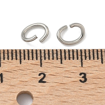 Tarnish Resistant Oval 304 Stainless Steel Open Jump Rings STAS-R067-01-1
