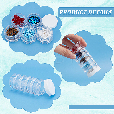 Plastic Bead Screw Together Stacking Jars CON-WH0092-53B-1