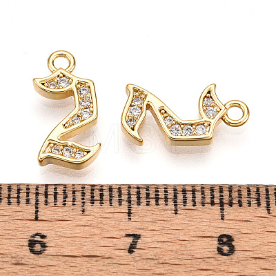 Brass Micro Pave Cubic Zirconia Charms KK-N261-104C-G-1