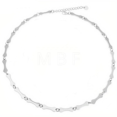 304 Stainless Steel Dog Bone Link Chain Necklaces for Women WGFA9DF-02-1