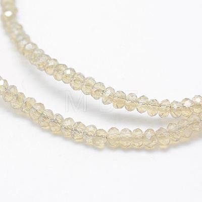 Electroplate Glass Beads Strands EGLA-J144-PL-C05-1