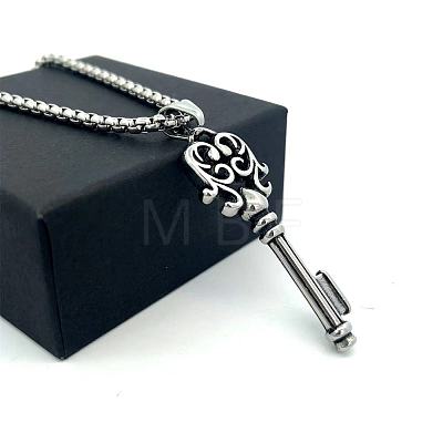 Vintage Punk 304 Stainless Steel Key Pendant Necklaces GR5829-1