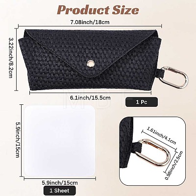 1Pc Imitation Leather with Iron Eyeglass Cases ABAG-CN0001-71A-1