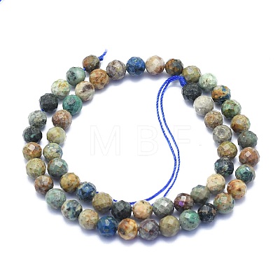 Natural Chrysocolla Beads Strands G-K310-A16-8mm-1