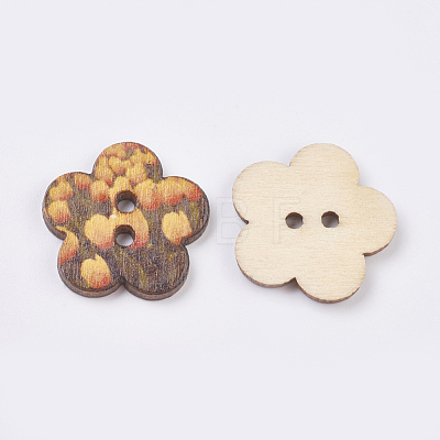 Printed Wooden Buttons BUTT-K007-06-1