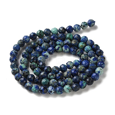 Natural Chrysocolla and Lapis Lazuli Beads Strands G-Z150-A04-4mm-1
