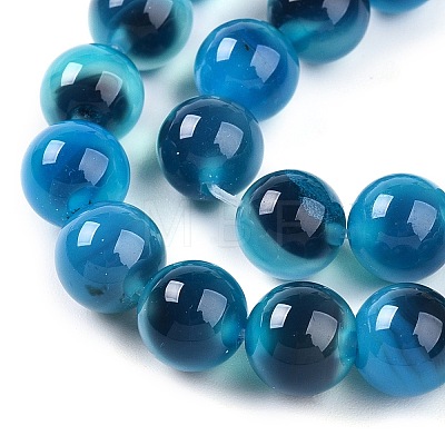 Dyed Natural Agate Beads Strands G-T141-14B-1