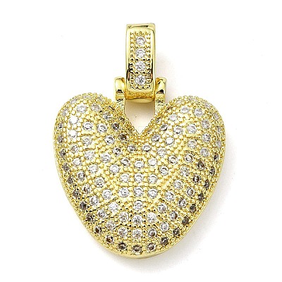 Brass Micro Pave Clear Cubic Zirconia Pendants KK-M279-01G-V-1