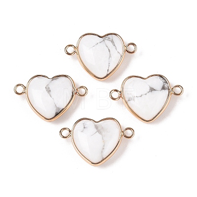 Natural Howlite Love Heart Pendants G-T138-205F-G-1