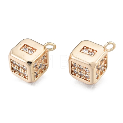 Brass Micro Pave Clear Cubic Zirconia Charms KK-N216-561LG-1