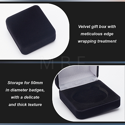 Velvet Badge Storage Gift Boxes CON-WH0086-129B-1