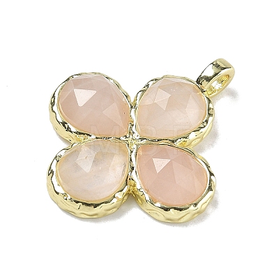 Natural Rose Quartz Faceted Pendants G-A308-01G-13-1