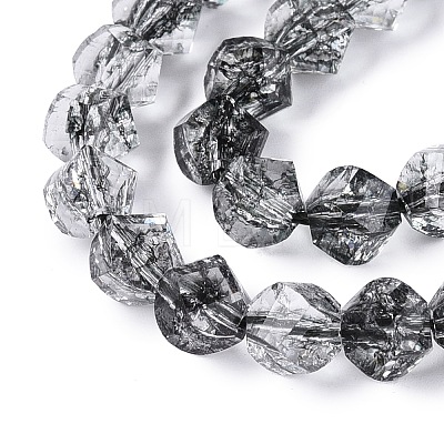 Crackle Transparent Glass Beads Strands GLAA-N068-02A-01-1