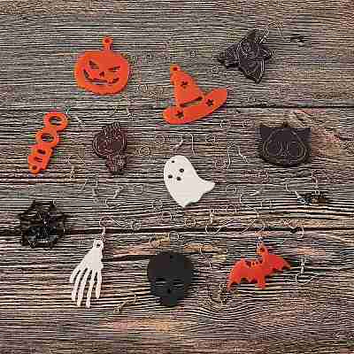DIY Halloween Theme Dangle Earring Making Kits DIY-SZ0004-59-1