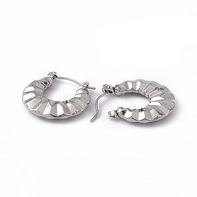 304 Stainless Steel Croissant Hoop Earrings for Women EJEW-G314-10P-1