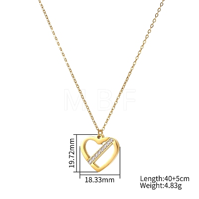 304 Stainless Steel Pave Cubic Zirconia Pendant Necklaces for Women WG4D9D9-01-1